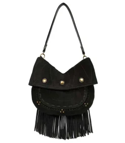 Sac Jerry M Cuir Velours Noir
