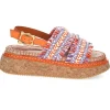 Sandales A Plateforme Brides Tressees Orange