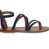 Sandales Epicure Cuir Velours Bleu
