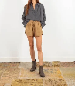 Short Starla En Gaze De Coton Khaki