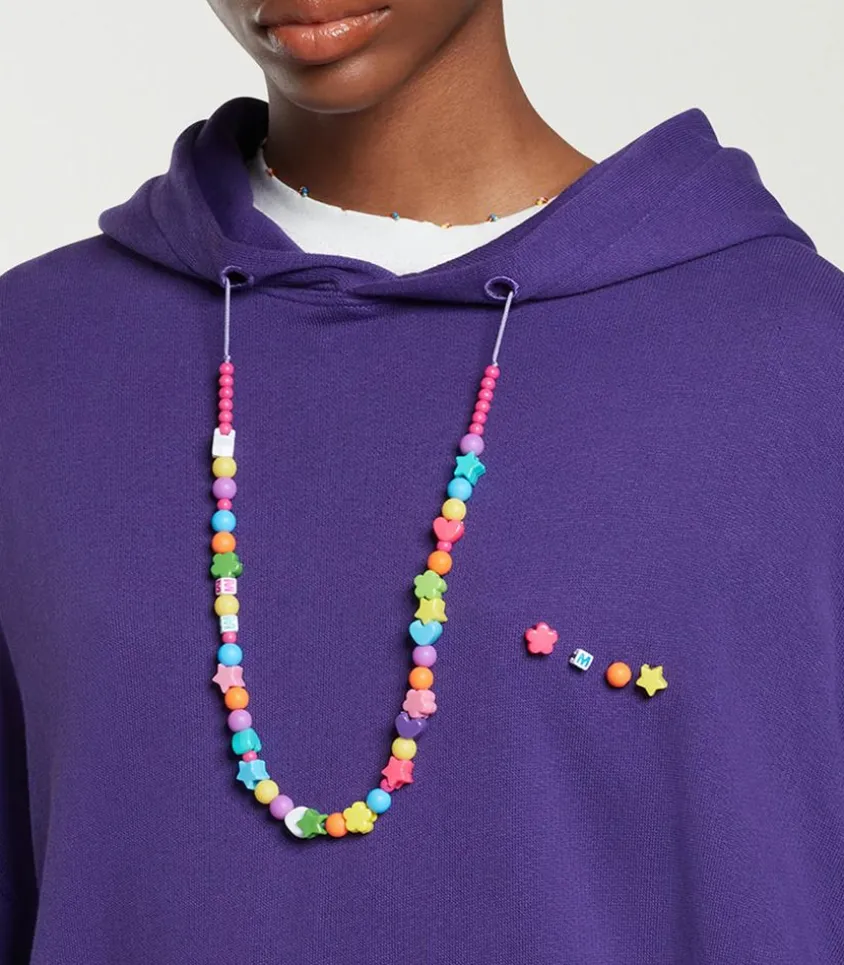 Sweat A Capuche Avec Collier De Perles Violet