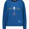 Sweat-Shirt Vintage Brode Love Light Bleu Marine