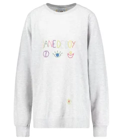 Sweat-Shirt Vintage Brode Jane De Boy Gris