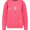 Sweat-Shirt Vintage Brode Love Light Rose