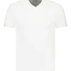 Tee-Shirt Homme Col V Manches Courtes Lin Blanc