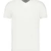 Tee-Shirt Homme Col V Manches Courtes Blanc