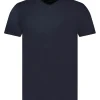 Tee-Shirt Homme Col V Manches Courtes Marine