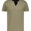 Tee-Shirt Homme Tunisien En Lin Manches Courtes Militaire