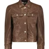 Veste En Cuir Bering Dark Khaki